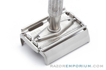 1959 Gillette Flare Tip DE Super Speed Safety Razor Factory Nickel Revamp E1