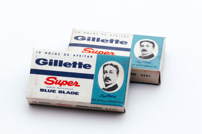 NOS Gillette Super Blue Blades - Made in Argentina - Double Edge Razor Blades