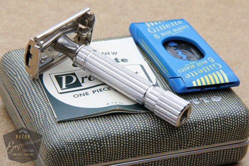 Gillette 1954 President DE Safety Razor - Original Rhodium Finish MINT