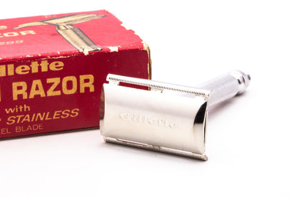 1967 L4 Gillette Ball End Tech Razor Set With Original Red Box | Original Condition