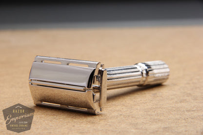 Gillette 1959 Fatboy Adjustable TTO Safety Razor E4 **  Rhodium REVAMPED