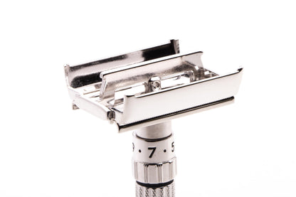 1959 E4 Gillette Fatboy Adjustable TTO Double Edge Safety Razor | Rhodium Revamp