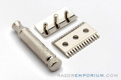 1926 Gillette New Improved Norfolk Tuckaway Double Edge Safety Razor | Factory Nickel Revamp