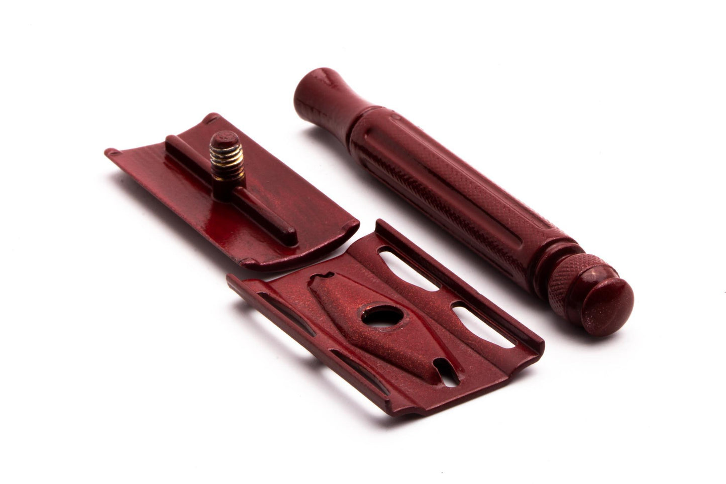 1940's Gillette Contract Ball End Tech Double Edge Safety Razor | Red