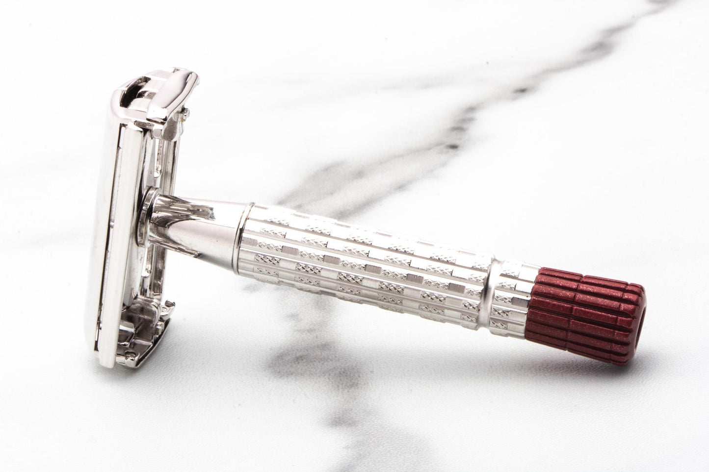 1958 D1 Gillette HEAVY Red Tip Super Speed Safety Razor | Rhodium Revamp