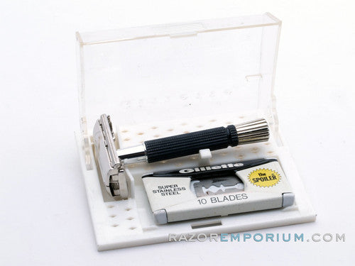 1967 M1 Black Handle Super Speed Safety Razor w/ Case & Bladebank