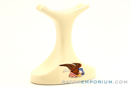 American Flag Eagle Design Franklin Toiletry 1986 Shaving Brush & Razor Holder