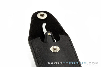 Parker Leather Straight Razor Black Travel Sleeve