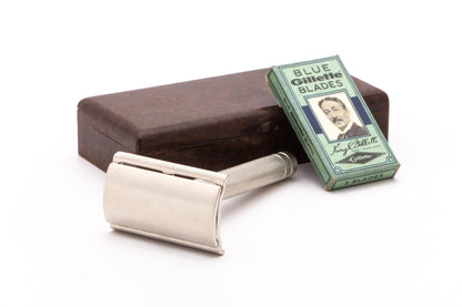 1948 Gillette British Tech Three Piece Safety Razor Set | Original Condition