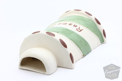 Porcelain Green Barber Pole | Blade Safe