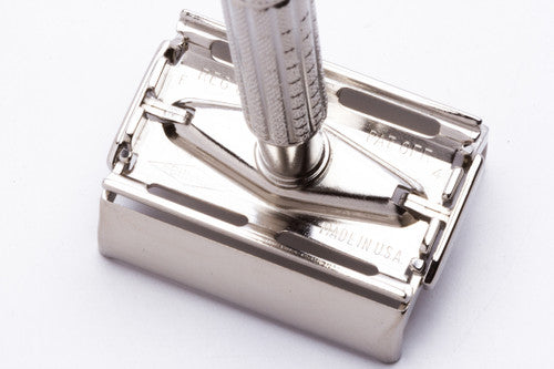 1960 Gillette Regular Flare Tip DE Super Speed Factory Nickel Revamp