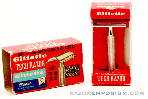 1957 Gillette Ball End Tech DE Razor in Red Box C2
