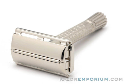 1960 F2 Gillette Flare Tip DE Super Speed Safety Razor | Factory Nickel Revamp