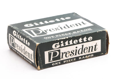 1953 Y1 Gillette President Double Edge Safety Razor Set w/ Original Cardboard Box | New Old Stock