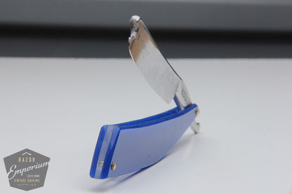 6/8" Joseph Elliot Straight Razor w/ Blue Acrylic Scales Near Wedge | Sheffield, England