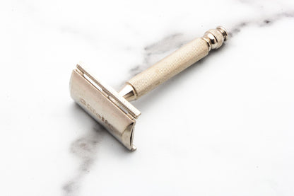 1970 P2 Gillette Ball End Tech Three Piece Double Edge Safety Razor | Original Condition