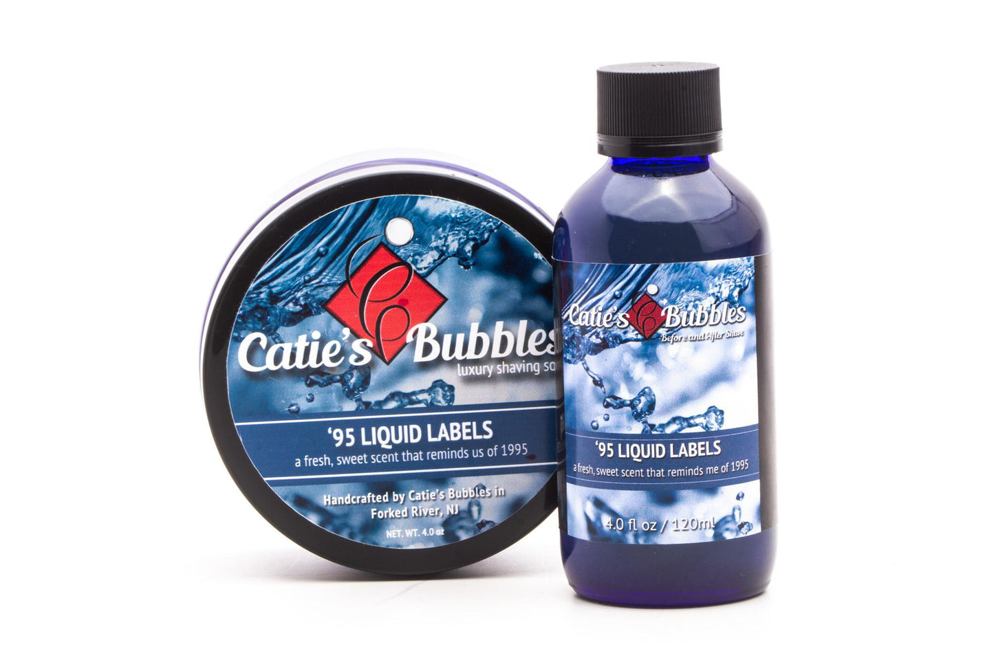 Catie's Bubbles | '95 Liquid Labels Before & After Shave