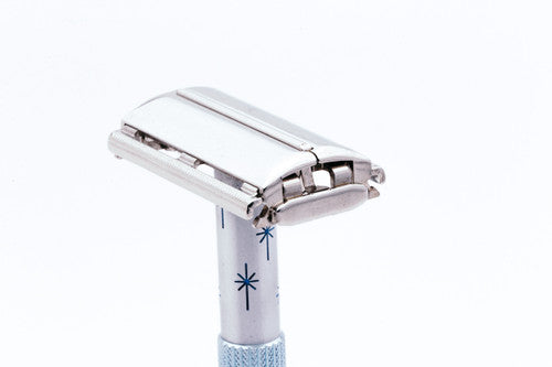 1964 Gillette J4 Blue Star Lady Gillette Double Edge Safety Razor