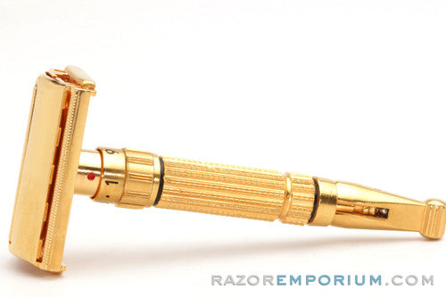 1960 Gillette F4 Toggle Adjustable DE Safety Razor | 24K Factory Gold Revamp