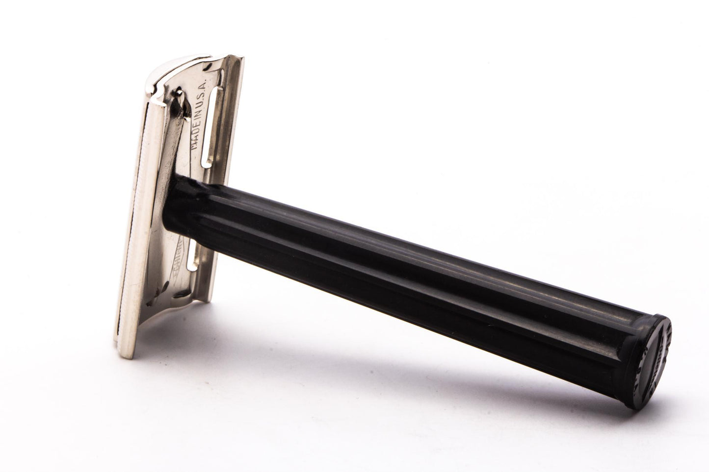 1950's Gillette Ball End Tech Safety Razor w/ Black Bakelite Handle | Original Condition
