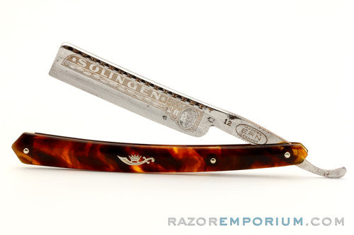 5/8" Ern No. 12 Straight Razor w/ Original Scale  | Solingen Germany