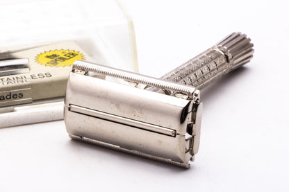 1965 K4 Gillette Flare Tip Super Speed Safety Razor Set | Original Condition
