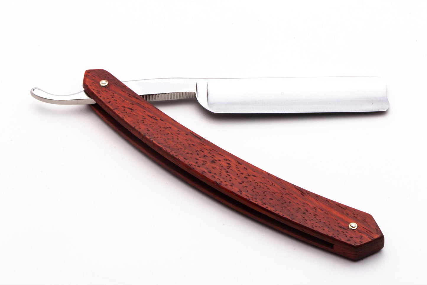 5/8" Ralf Aust Spanish Tip Straight Razor | Red Wood Scales & Jimps