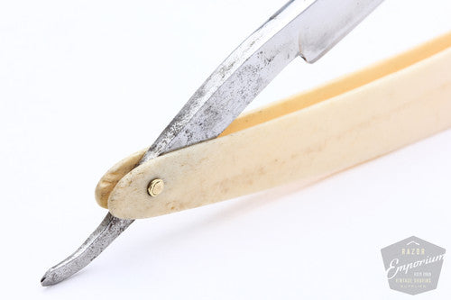 9/16" J Wostenholm & Sons Ebro Straight Razor | Bone Scales - Wedge - Barber's Notch | Sheffield, England