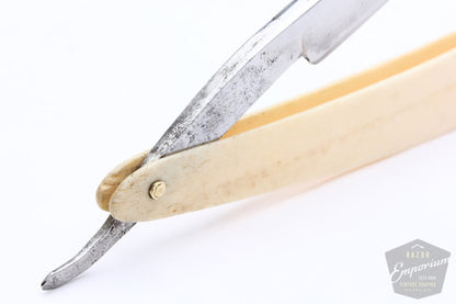 9/16" J Wostenholm & Sons Ebro Straight Razor | Bone Scales - Wedge - Barber's Notch | Sheffield, England