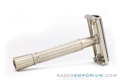 1960 F2 Gillette Flare Tip DE Super Speed Safety Razor | Factory Nickel Revamp