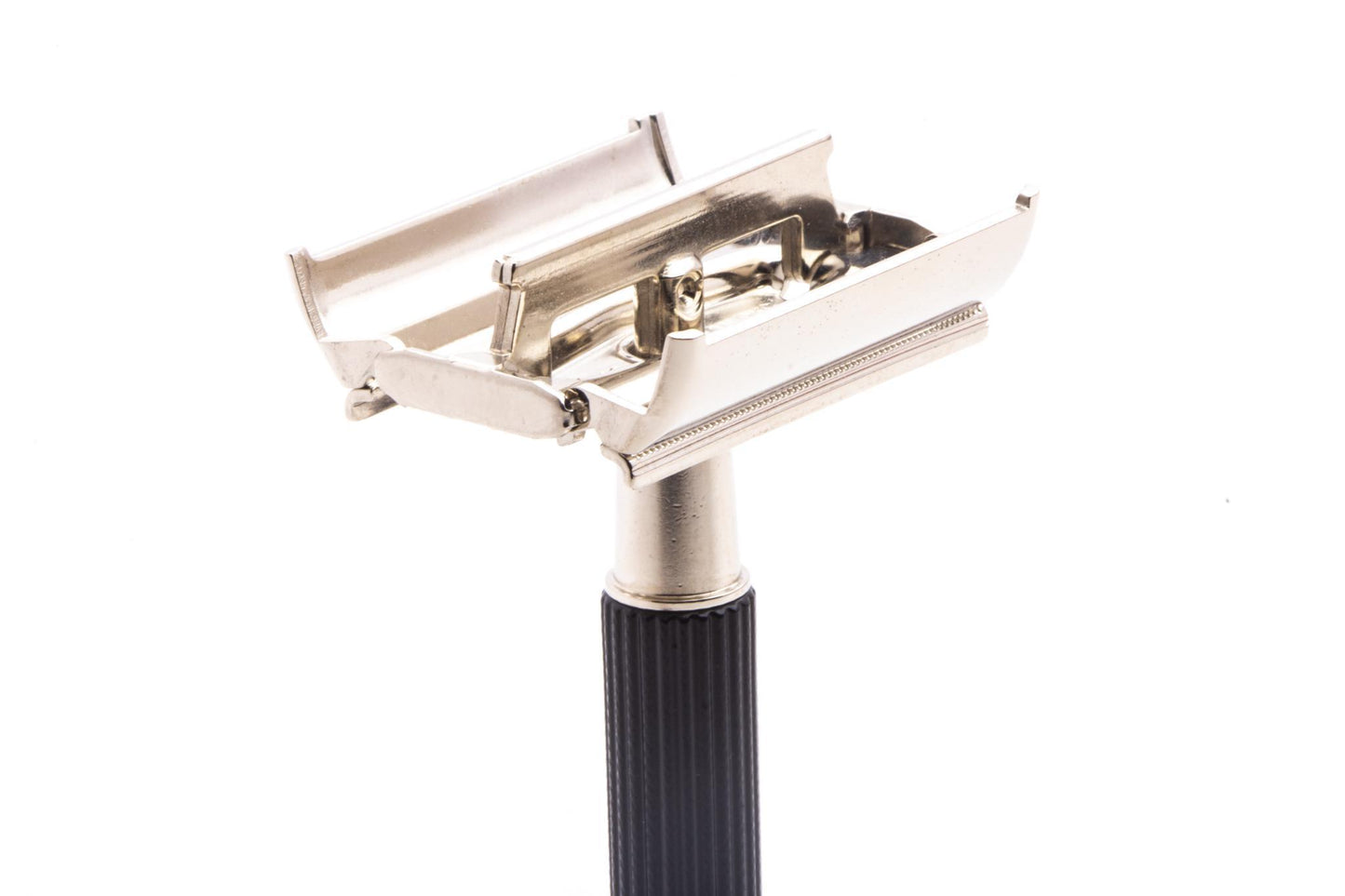 1972 S1 Gillette Black Handle Super Speed Safety Razor | Factory Nickel Revamp