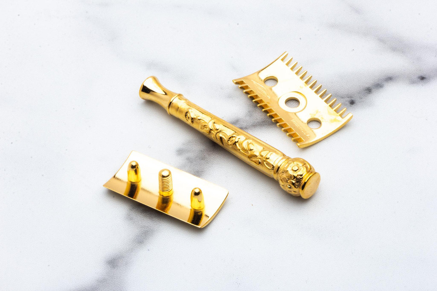 1910 Gillette ABC Pocket Edition Floral Set | 24k Gold Revamp