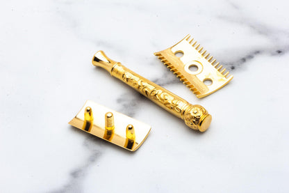 1910 Gillette ABC Pocket Edition Floral Set | 24k Gold Revamp