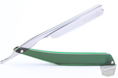 5/8'' Klas Tornblom Faux Frameback | Sleek custom Forest Green Acrylic Straight Razor