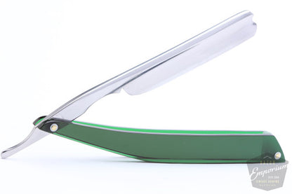 5/8'' Klas Tornblom Faux Frameback | Sleek custom Forest Green Acrylic Straight Razor