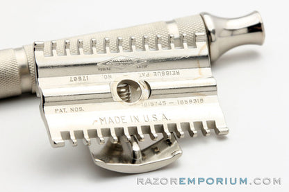 1930s Gillette NEW Short Comb DE Safety Razor | Factory Nickel Revamp