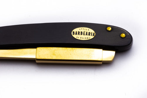 Antiga Barbearia de Bairro Black and Gold Shavette