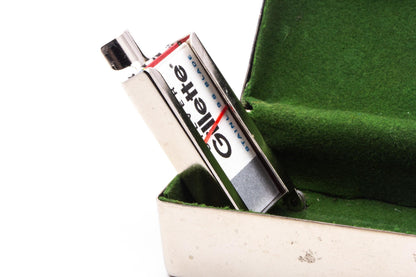 1953  Gillette British Rocket HD Safety Razor Set With Metal Case |Original Condition