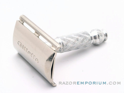 1978 N4 Gillette Ball End Tech Travel Spiral Handle Safety Razor  | Marcas Regs