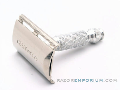 1978 N4 Gillette Ball End Tech Travel Spiral Handle Safety Razor  | Marcas Regs