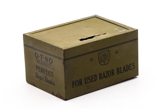 Vintage Tin Blade Disposal Box
