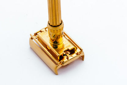 1963 Gillette Slim Adjustable Safety Razor 24K Gold Revamp I3