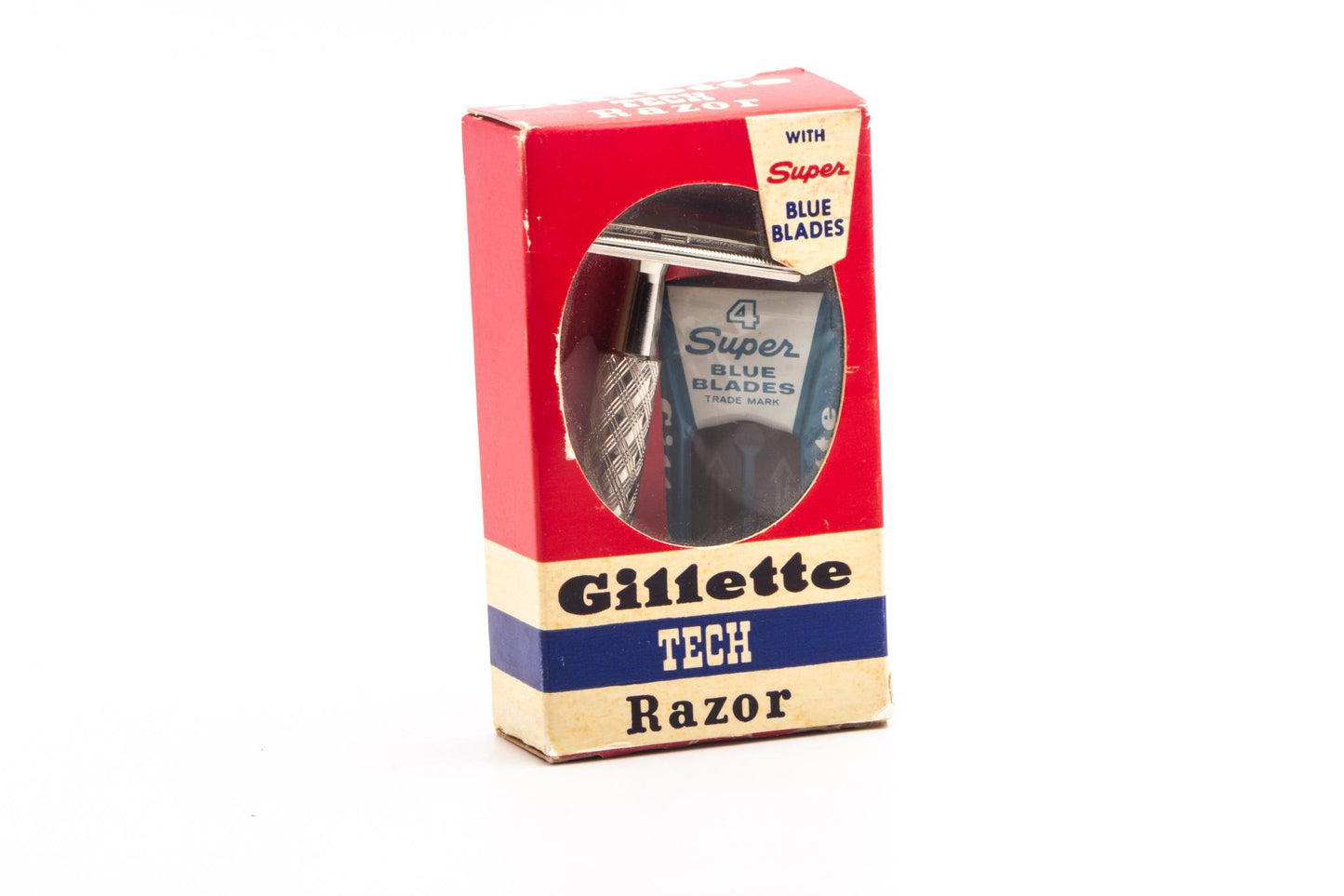 1940's Gillette Ball End Tech Razor Set in Original Red Box  | Original Condition
