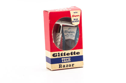 1940's Gillette Ball End Tech Razor Set in Original Red Box  | Original Condition