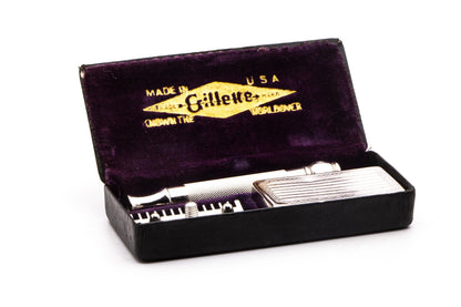 1920's Gillette Ball End Old Type Double Edge Safety Razor Set | Original Condition