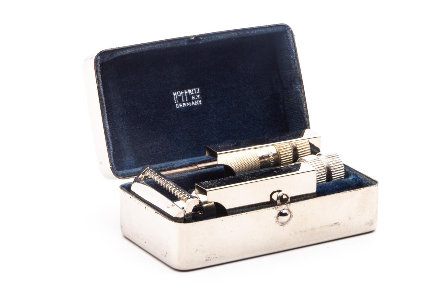1960's Hoffritz Open Comb DE Slant Safety Razor Set | Original Condition
