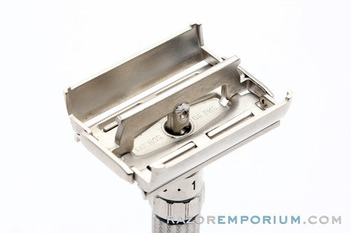 1959 Gillette Fatboy Adjustable Double Edge Safety Razor E2 Satin Nickel Revamp