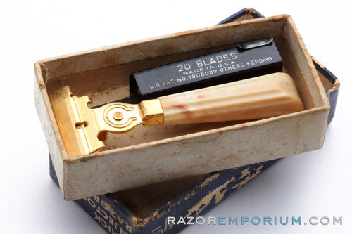1950's Eversharp Schick Gold Injector with Cream Bakelite Handle
