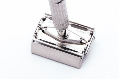 1955 A4 Gillette Red Tip Heavy Super Speed Safety Razor | Factory Nickel Revamp