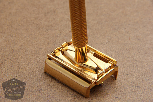 Gillette 1954 Notched Super Speed Safety Razor ~~ 24K GOLD REVAMPED